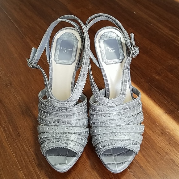 New Christian Dior Croc Embossed Heels size 6.5 - Picture 1 of 7